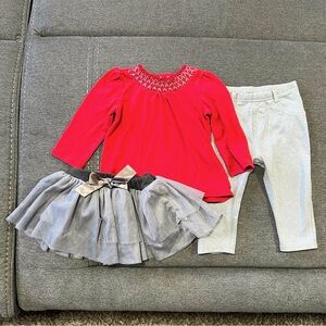 Baby Girls 12M Holiday 3-PC Outfit Bundle